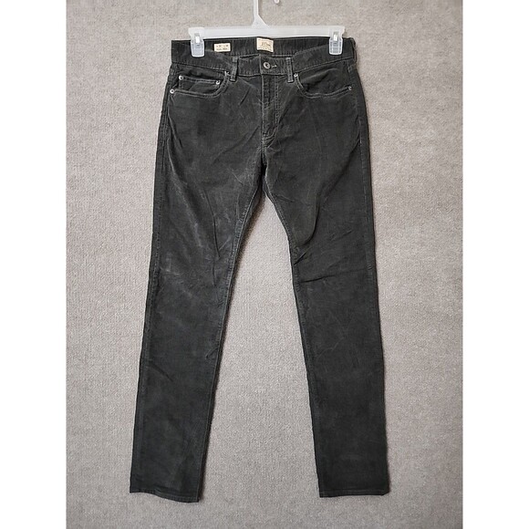 J CREW 484 Slim Leg Corduroy Pants Mens 32x34 Gray Stretch - Picture 1 of 9
